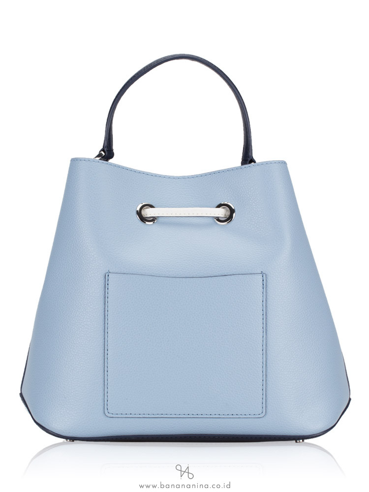 KATE SPADE Eva Leather Large Bucket Bag Blue Dawn Blazer Blue