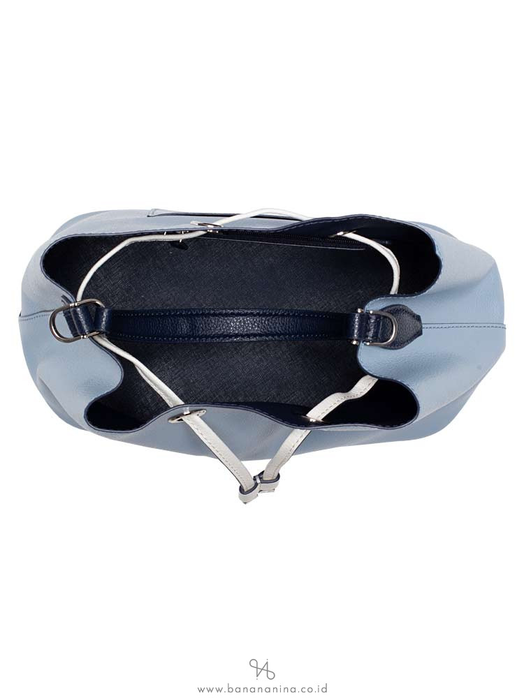 KATE SPADE Eva Leather Large Bucket Bag Blue Dawn Blazer Blue