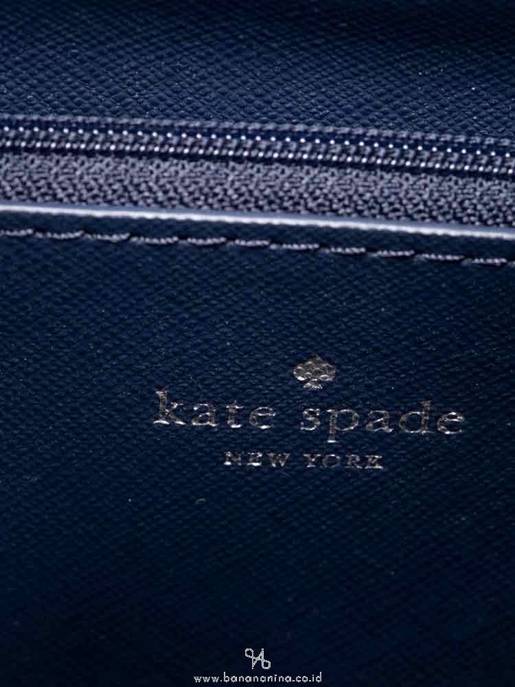 KATE SPADE Eva Leather Large Bucket Bag Blue Dawn Blazer Blue