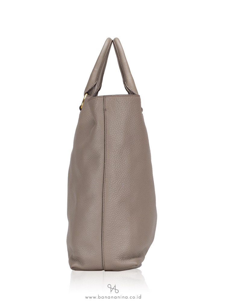 PRADA BN1713 Vitello Daino Tote Argilla