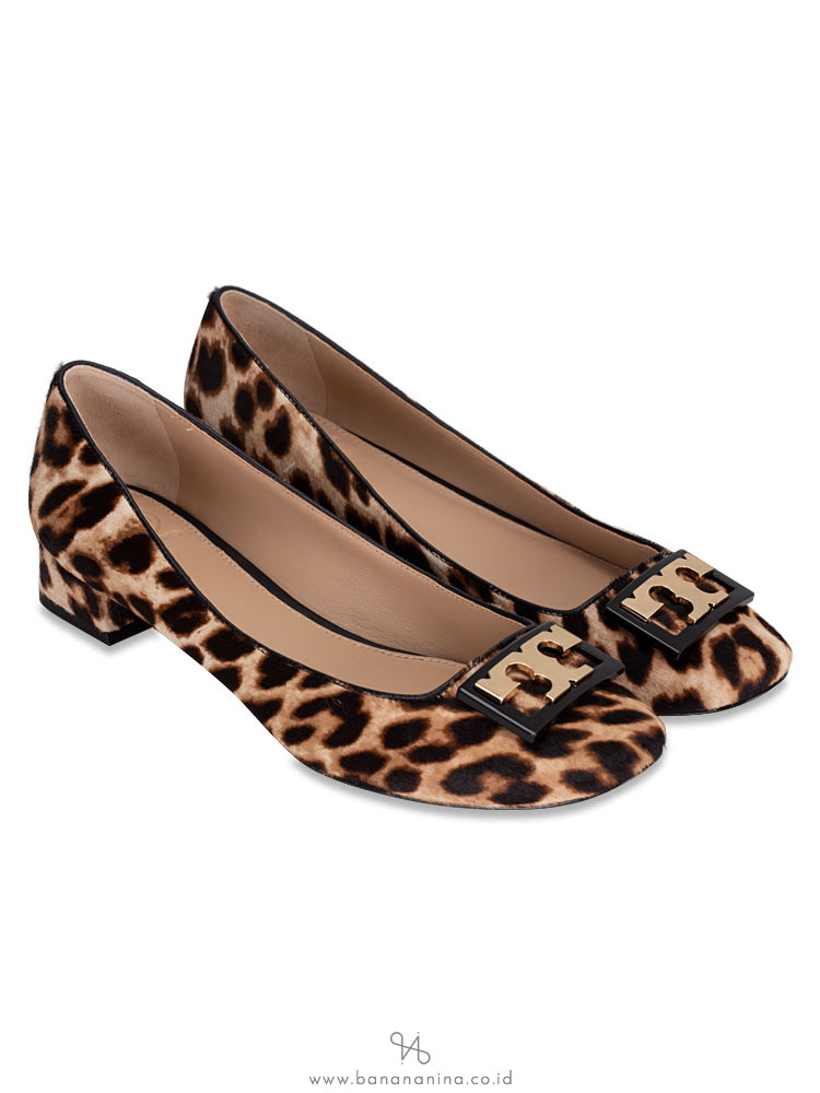 TORY BURCH Gigi Calf Hair Pumps Natural Leopard Sz 8.5