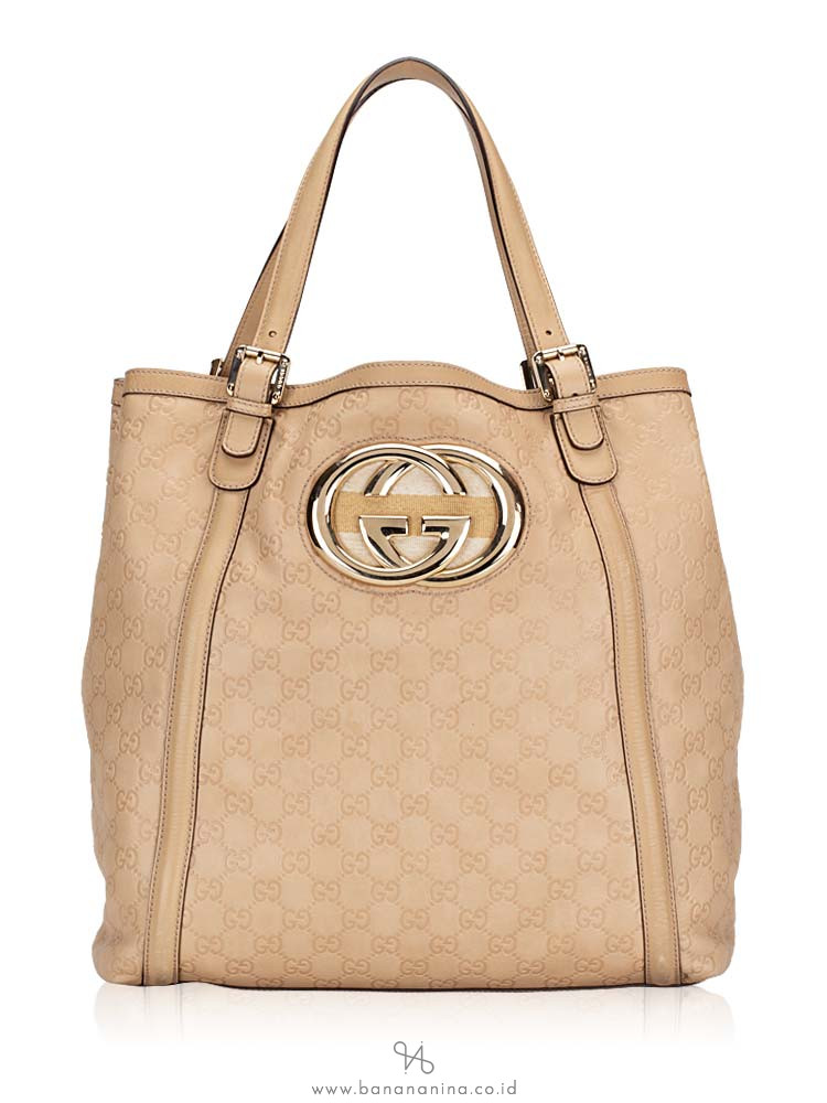 GUCCI Guccissima Britt Large Tote Beige