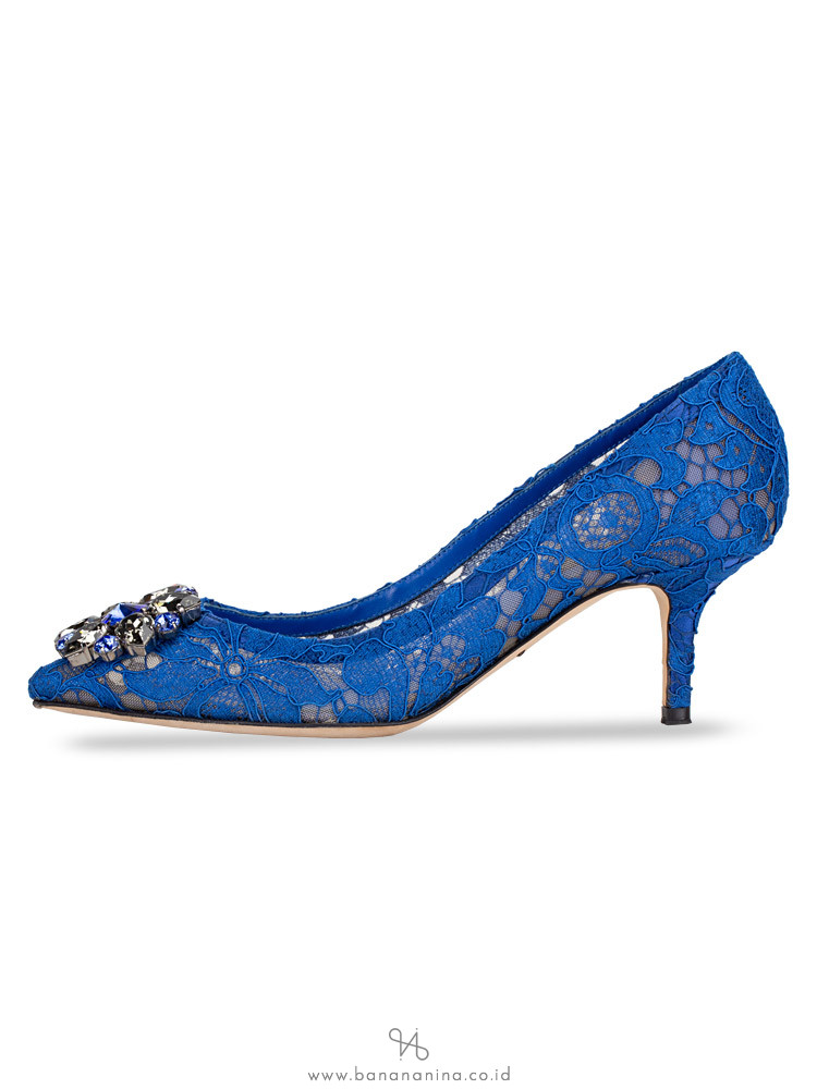 DOLCE & GABBANA Belluci Kitten Heels Blue Sz 37