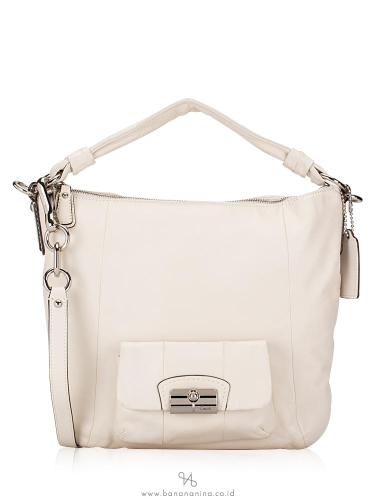 COACH 14783 Kristin Leather Hobo Chalk