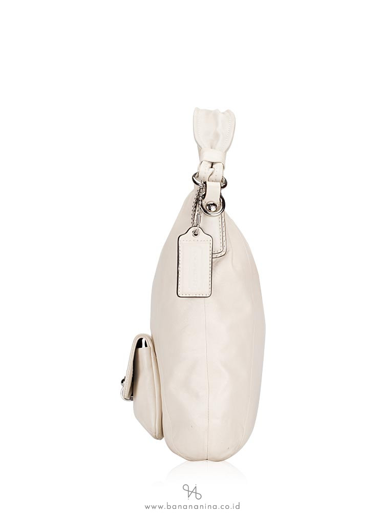 COACH 14783 Kristin Leather Hobo Chalk