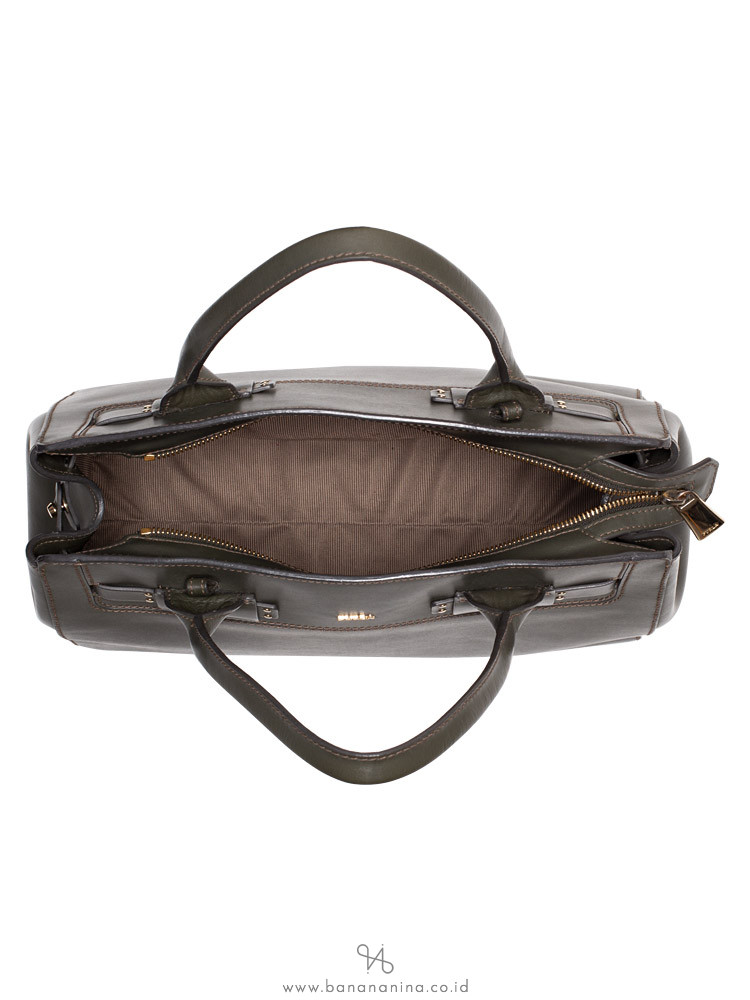 FURLA Lucky Leather Medium Tote Army