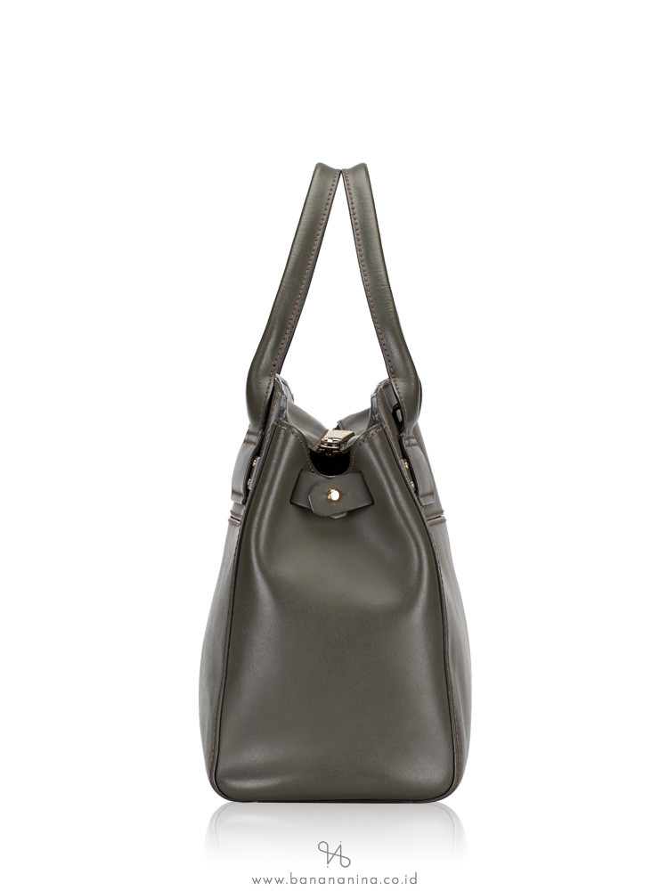 FURLA Lucky Leather Medium Tote Army