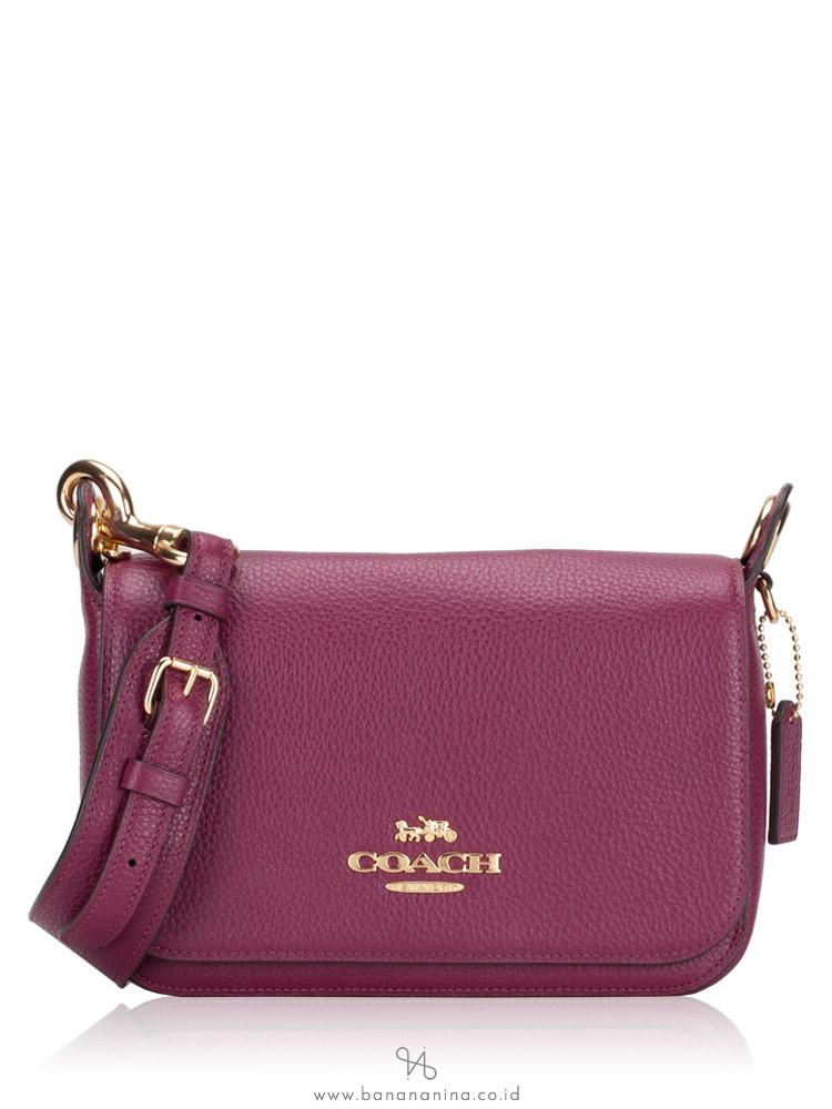 COACH 76698 Jess Leather Small Messenger Dark Berry