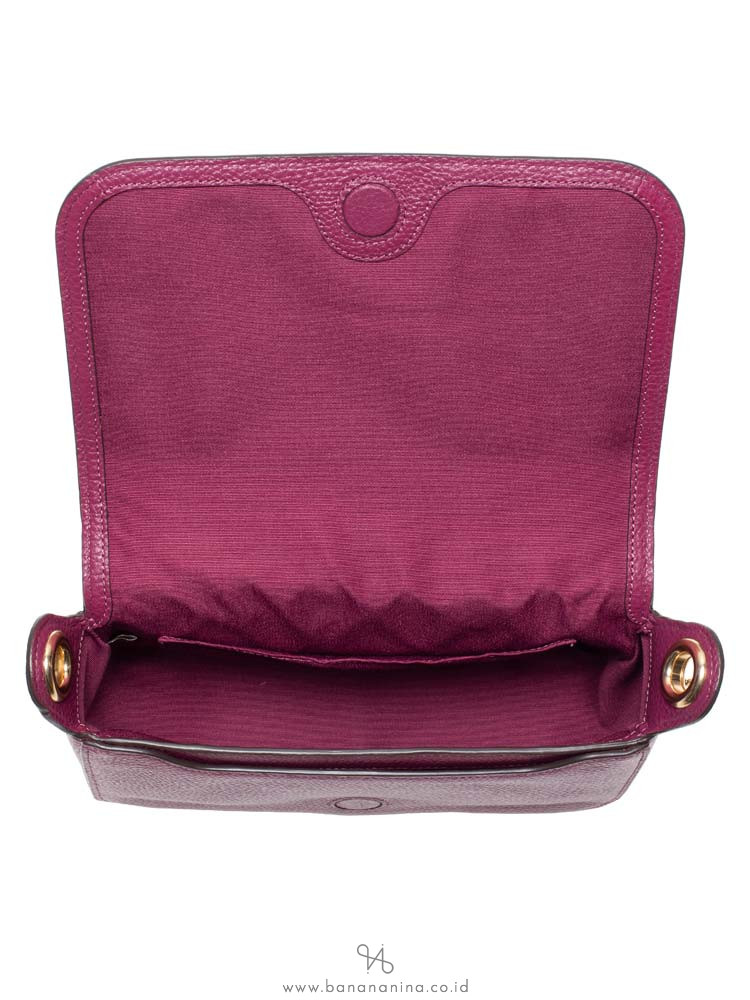 COACH 76698 Jess Leather Small Messenger Dark Berry
