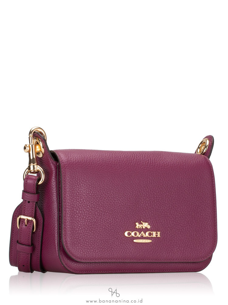 COACH 76698 Jess Leather Small Messenger Dark Berry