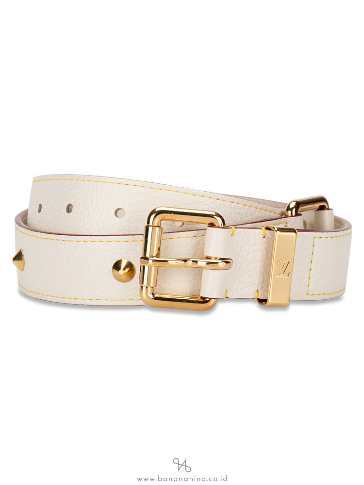 LOUIS VUITTON Suhali Studded Belt White