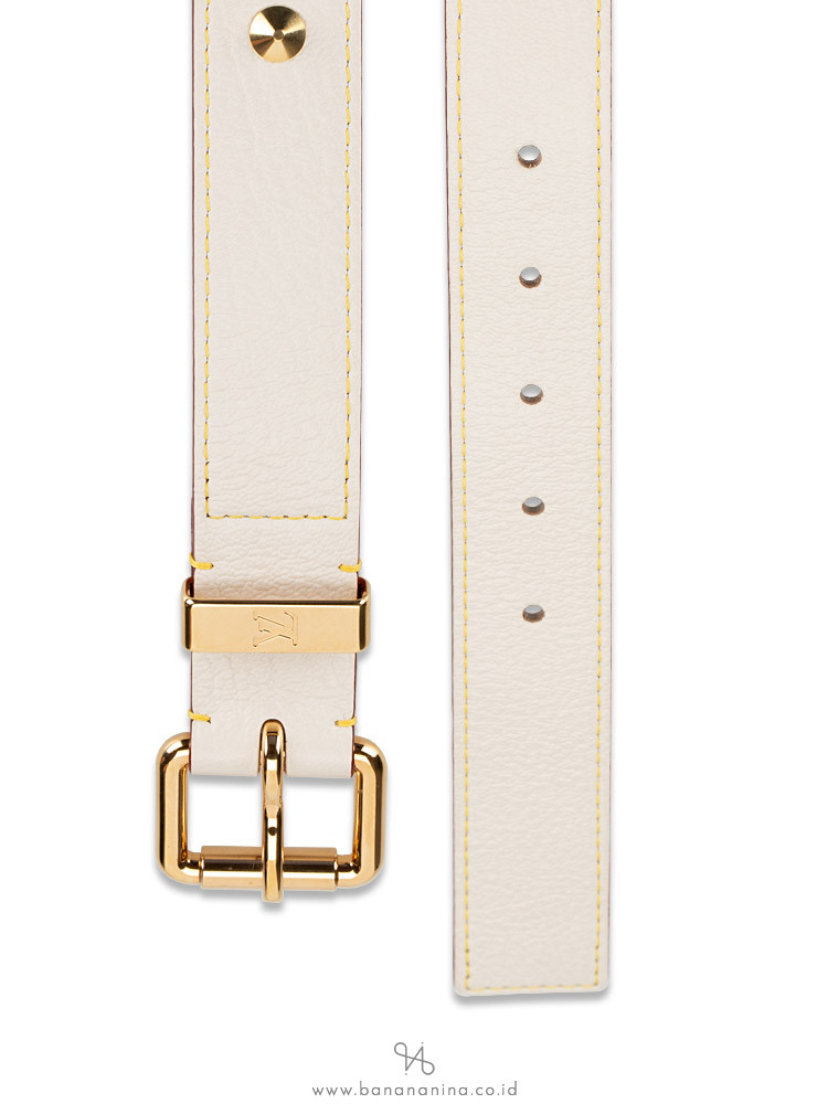 LOUIS VUITTON Suhali Studded Belt White