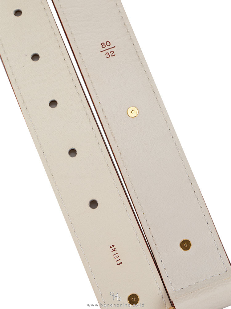 LOUIS VUITTON Suhali Studded Belt White