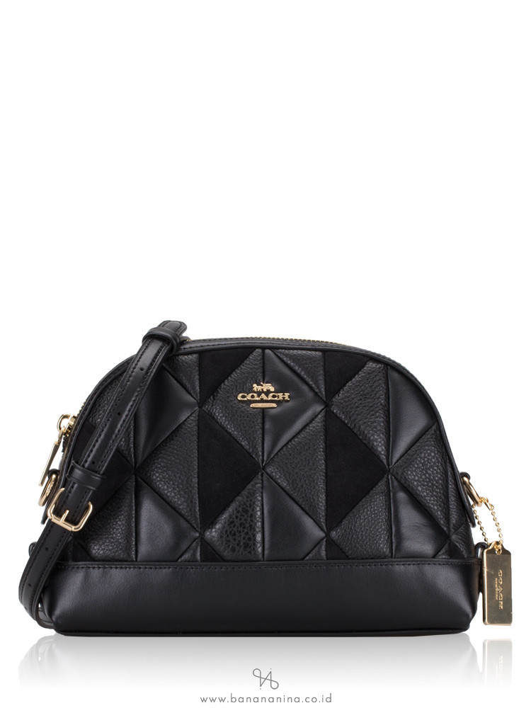 COACH 76675 Patchwork Mini Dome Crossbody Black