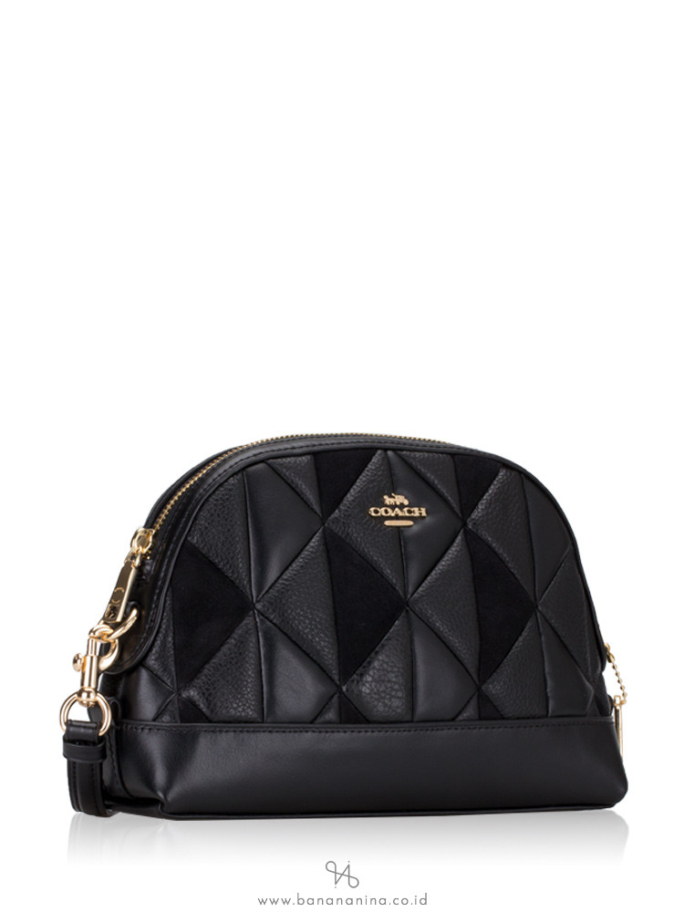 COACH 76675 Patchwork Mini Dome Crossbody Black