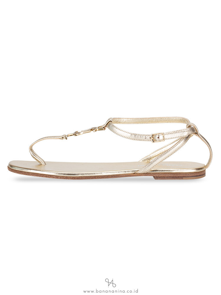 YSL Nu Pieds T-Strap Sandals Platino Sz 37