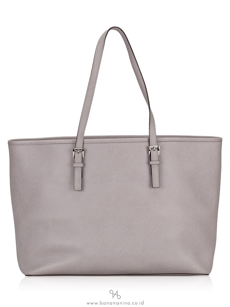 MICHAEL KORS Jet Set Medium Multifunction Zip Tote Pearl Grey