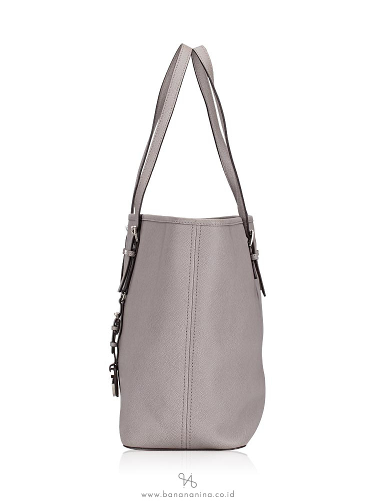 MICHAEL KORS Jet Set Medium Multifunction Zip Tote Pearl Grey