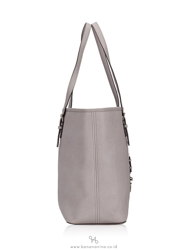 MICHAEL KORS Jet Set Medium Multifunction Zip Tote Pearl Grey