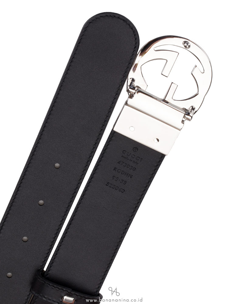 GUCCI GG Supreme Interlocking G Belt Beige Black