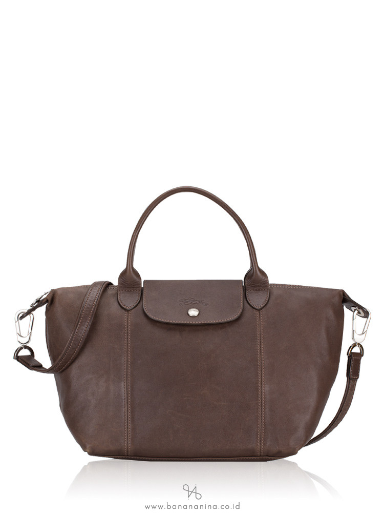 LONGCHAMP Le Pliage Cuir Small SH Taupe