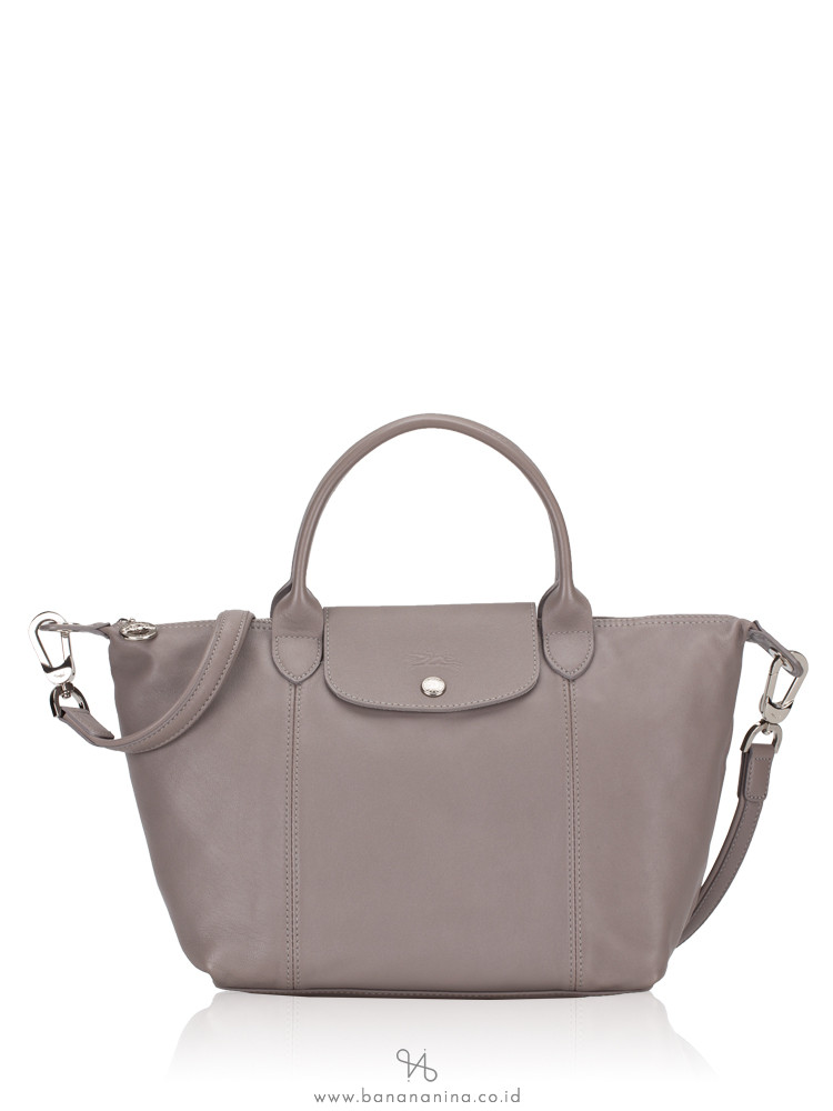 LONGCHAMP Le Pliage Cuir Small SH Pebble