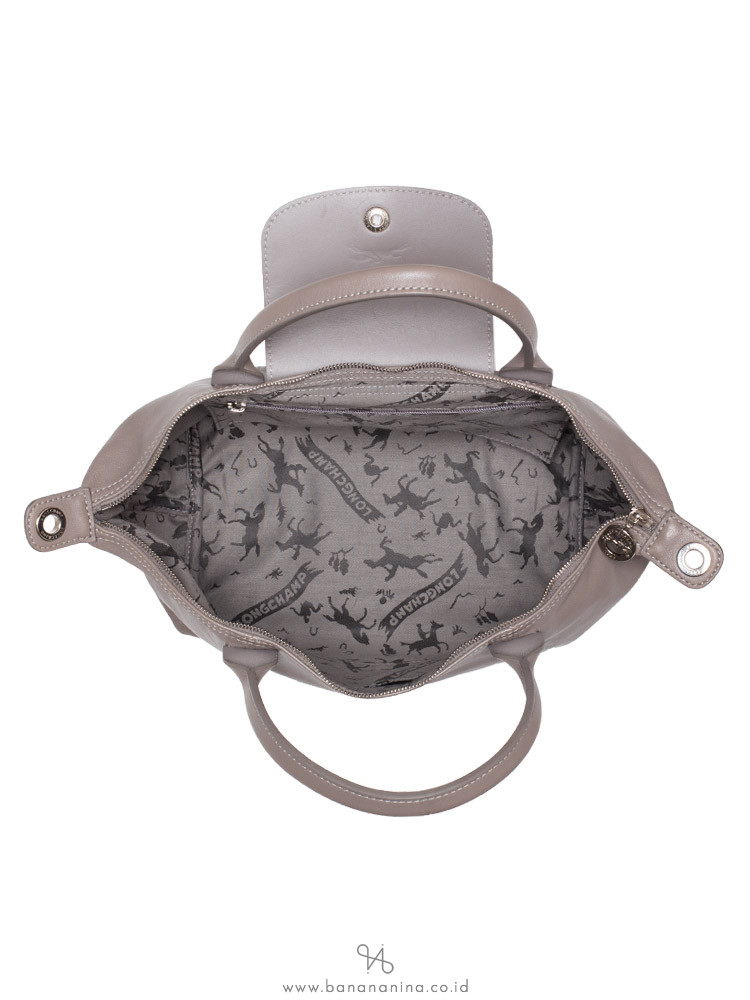 LONGCHAMP Le Pliage Cuir Small SH Pebble