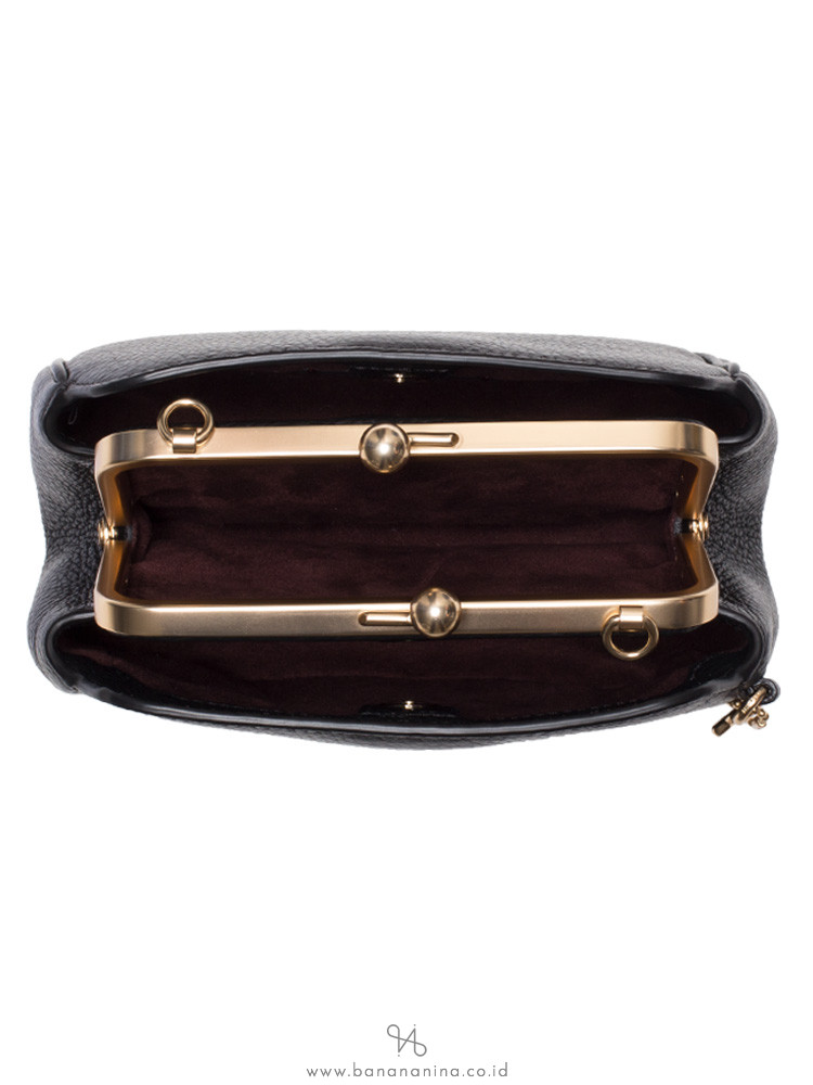 COACH 87822 Kisslock Leather Crossbody Black