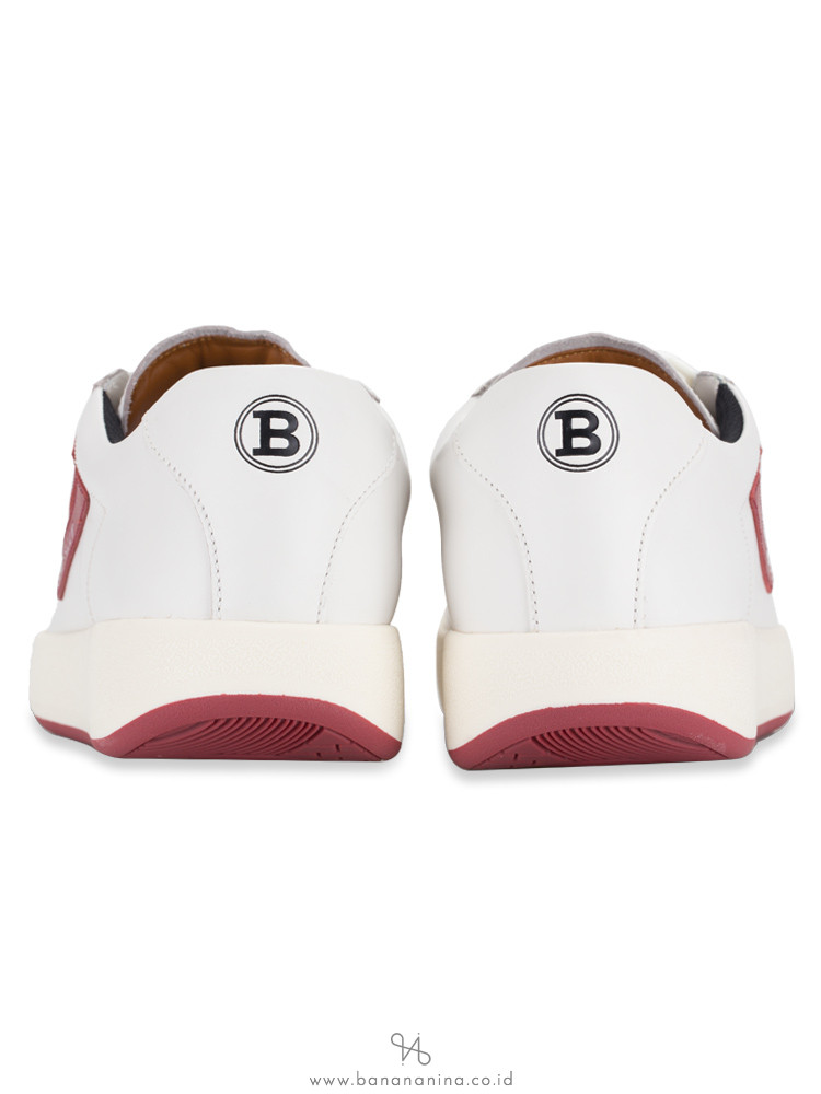 BALLY Men New Competition Sneakers White Red Sz 42