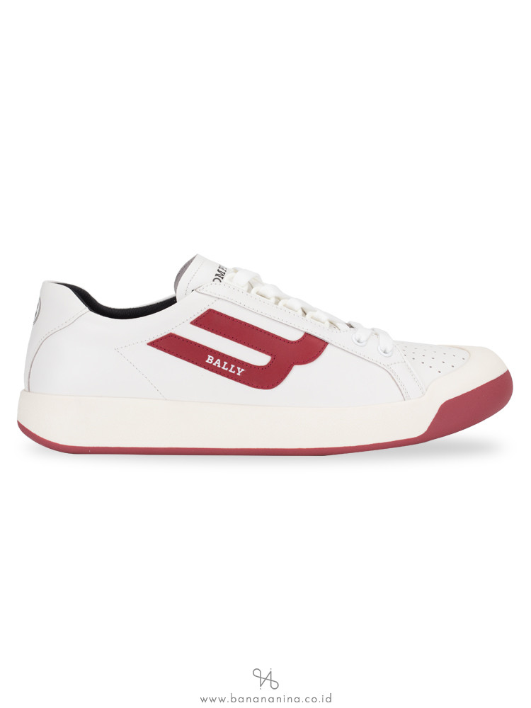 BALLY Men New Competition Sneakers White Red Sz 42