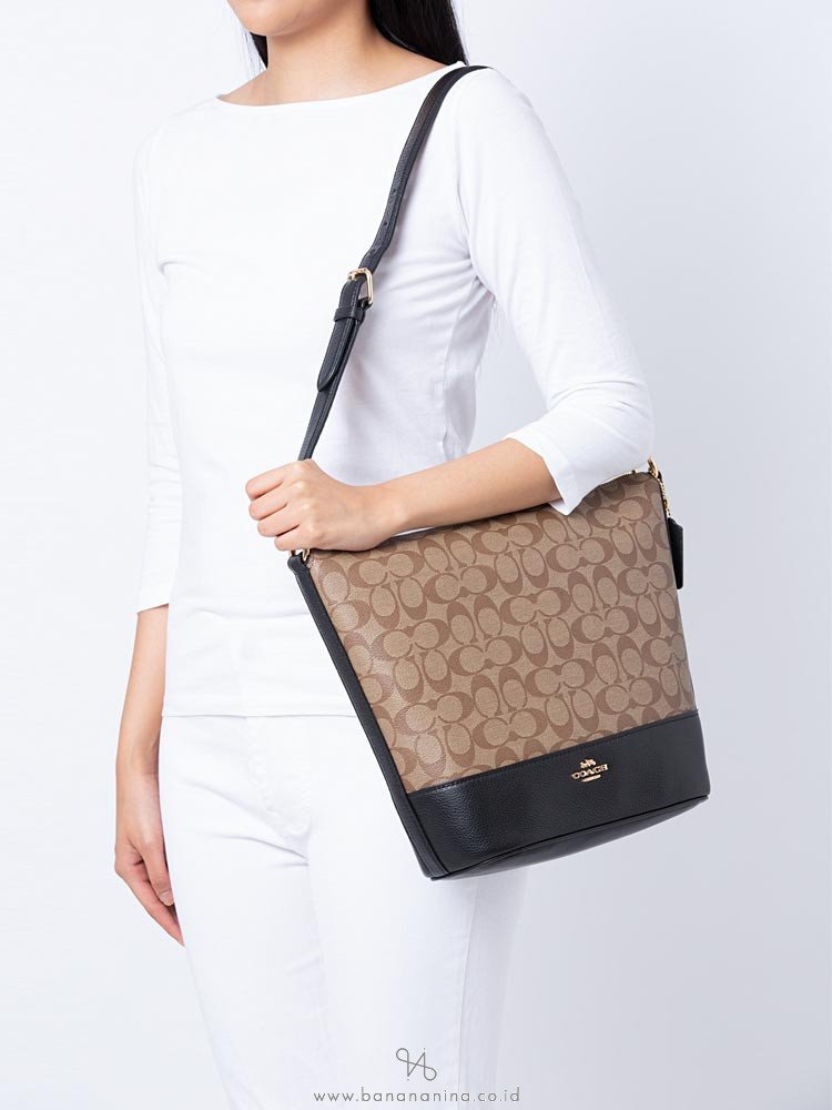 COACH 72852 Signature Paxton Duffle Khaki Black