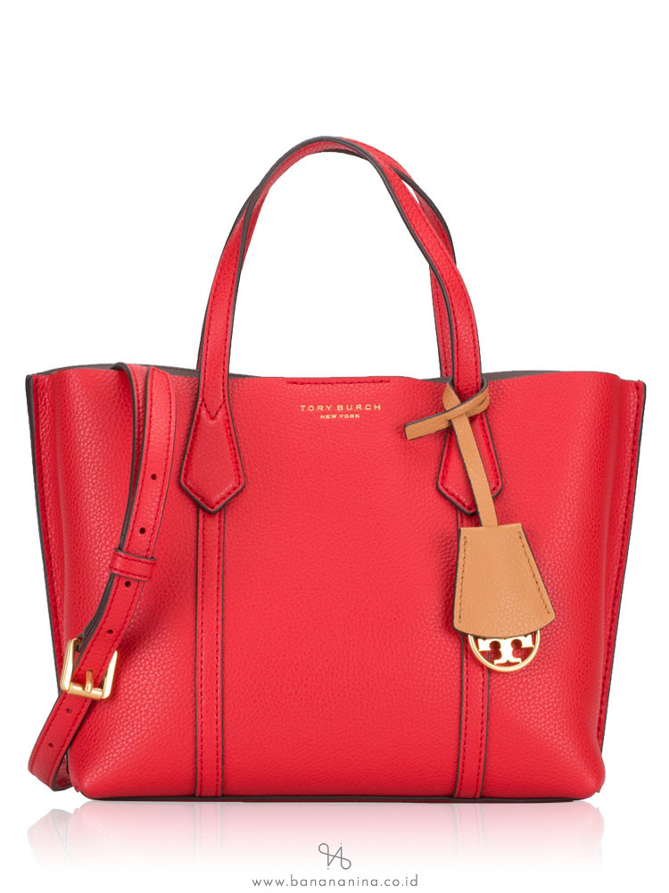 TORY BURCH Perry Small Triple Compartment Tote Brilliant Red