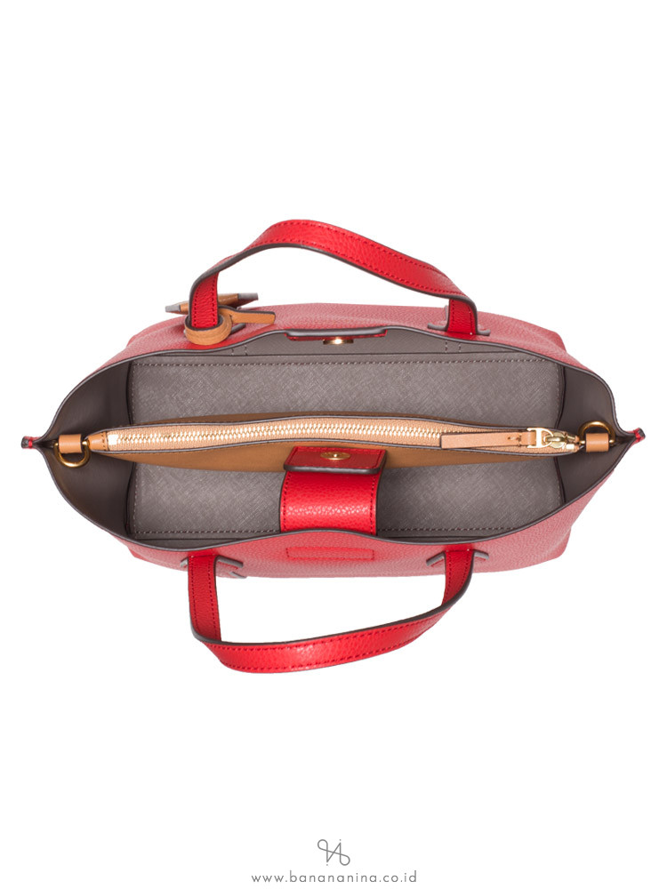 TORY BURCH Perry Small Triple Compartment Tote Brilliant Red