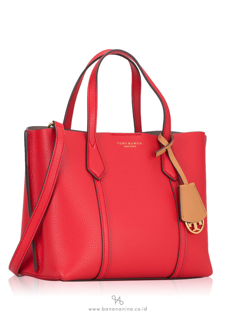 TORY BURCH Perry Small Triple Compartment Tote Brilliant Red