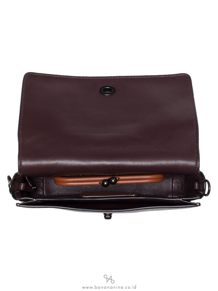 COACH 40649 Signature Leather Dinky Crossbody Metallic Graphite