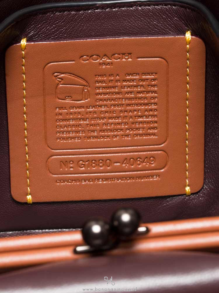 COACH 40649 Signature Leather Dinky Crossbody Metallic Graphite