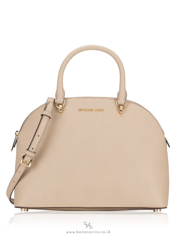 MICHAEL KORS Emmy Large Dome Zip Satchel Bisque