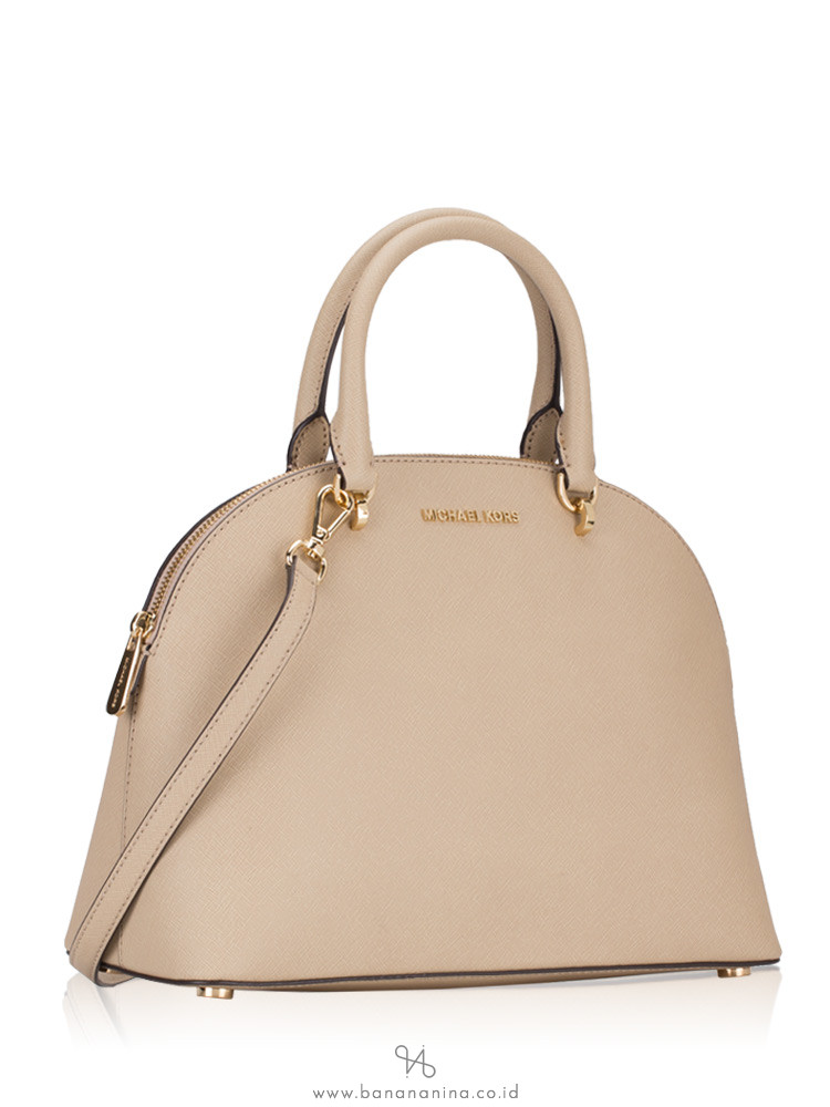 MICHAEL KORS Emmy Large Dome Zip Satchel Bisque