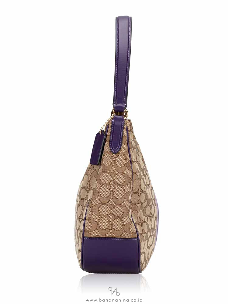 COACH 39042 Signature Jacquard Stripe Hobo Purple Multi