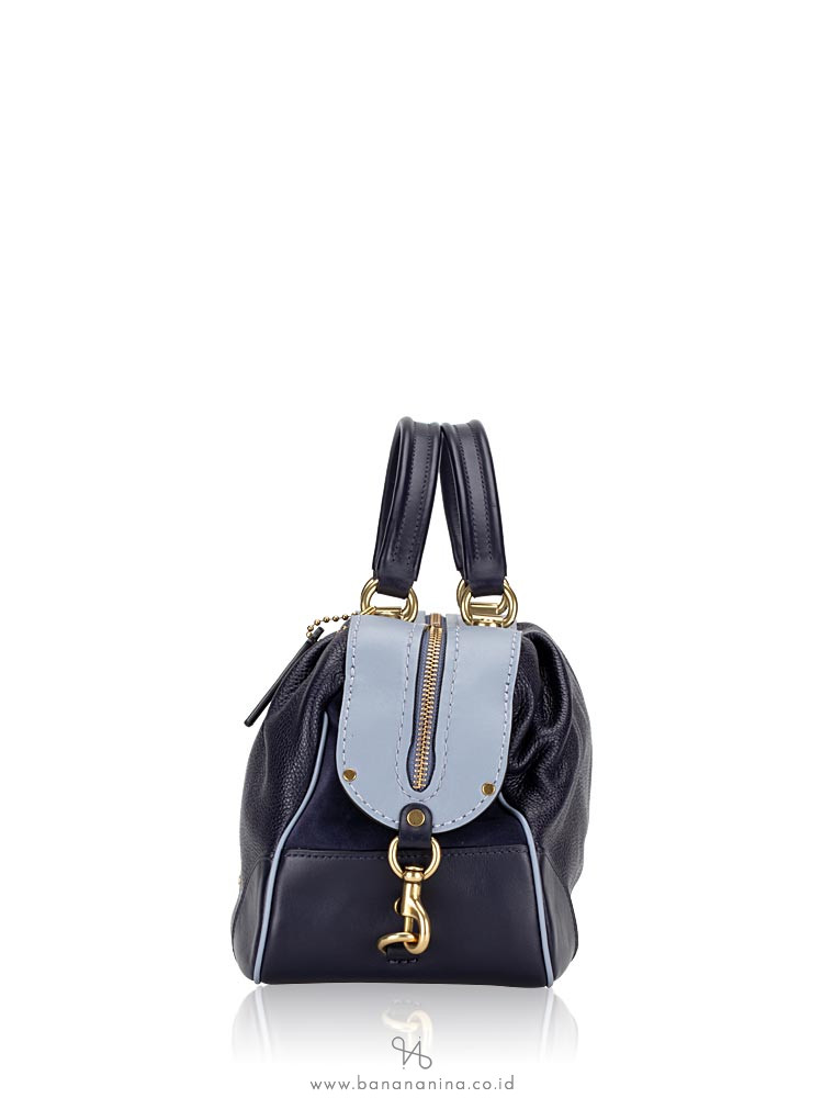COACH 73720 Colorblock Lane Leather Satchel Ink Multi