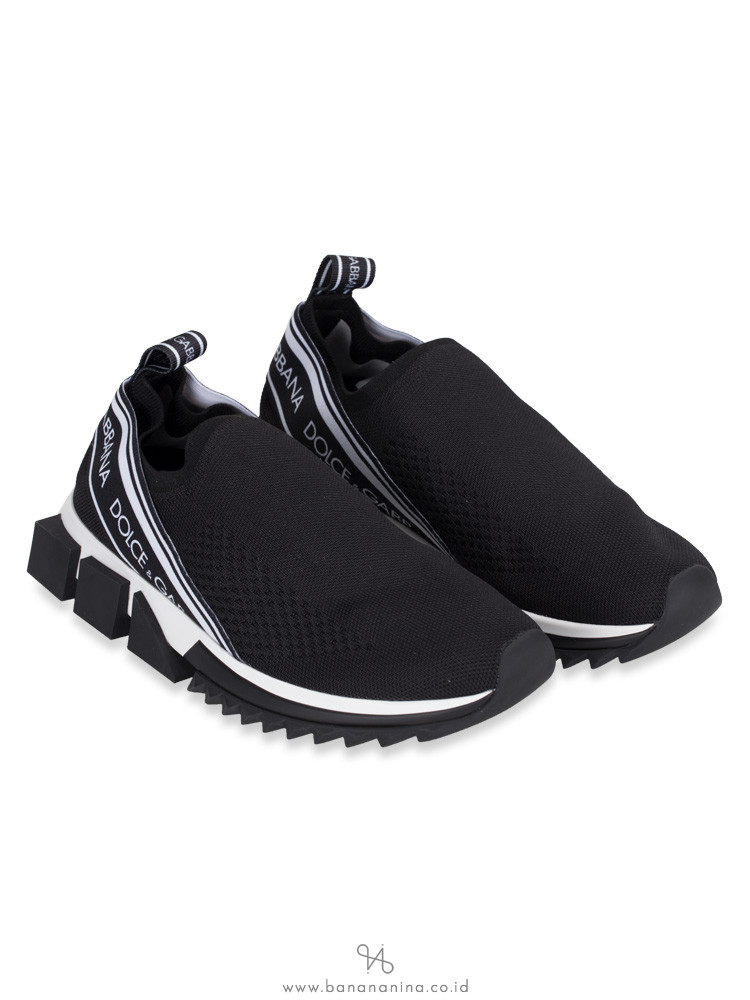 DOLCE & GABBANA Sorrento Logo Sneakers Black Sz 39