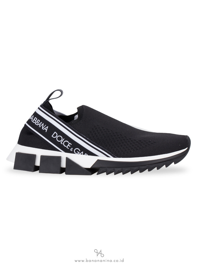 DOLCE & GABBANA Sorrento Logo Sneakers Black Sz 39