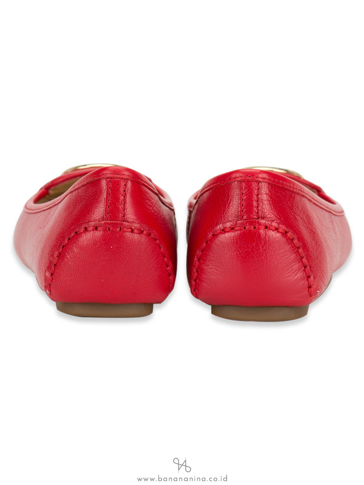 MICHAEL KORS Lillie Leather Flats Bright Red Sz 5.5