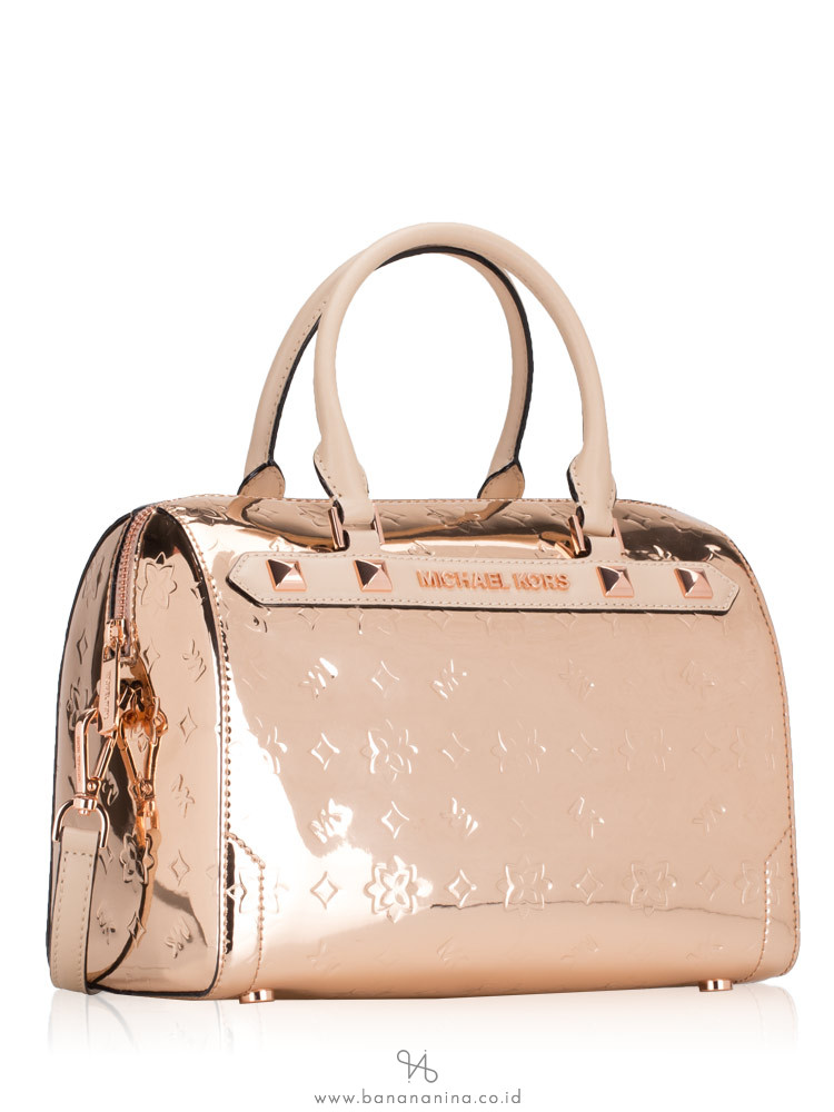 michael kors metallic rose gold backpack