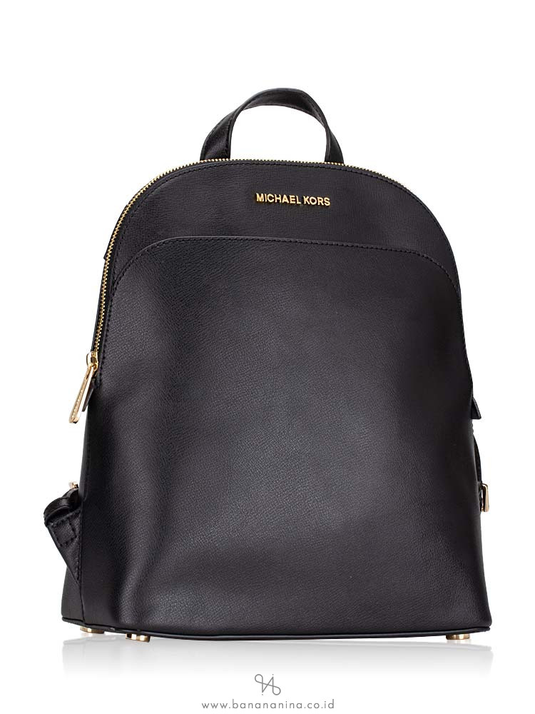 mk black leather backpack