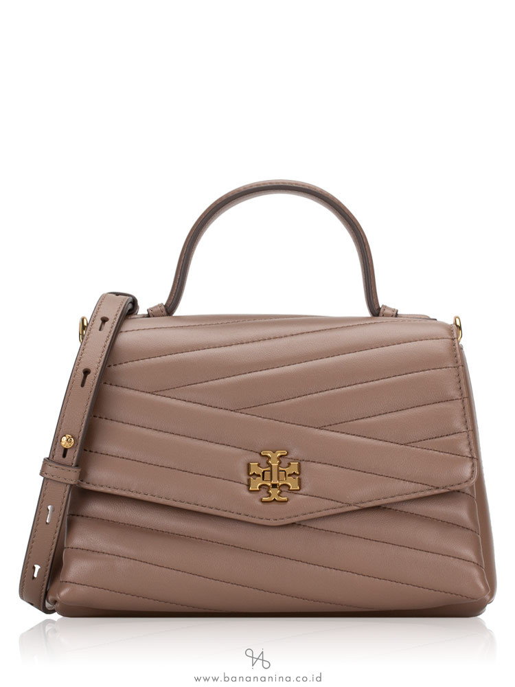 TORY BURCH Kira Chevron Top Handle Satchel Classic Taupe