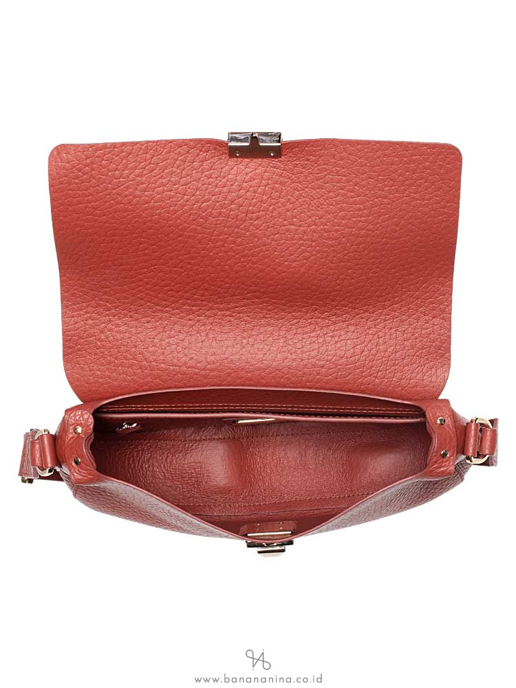 FURLA Glenn Small Leather Crossbody Brick