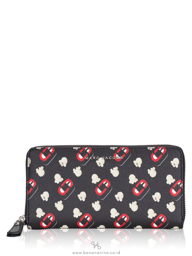 MARC JACOBS Popcorn Zip Around Wallet Black Multi