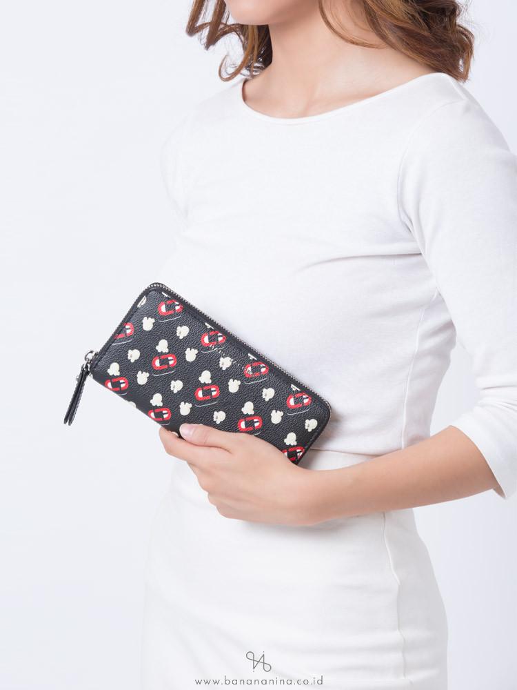 MARC JACOBS Popcorn Zip Around Wallet Black Multi