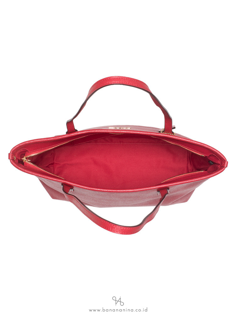 COACH 83857 Crossgrain Leather Zip Tote True Red